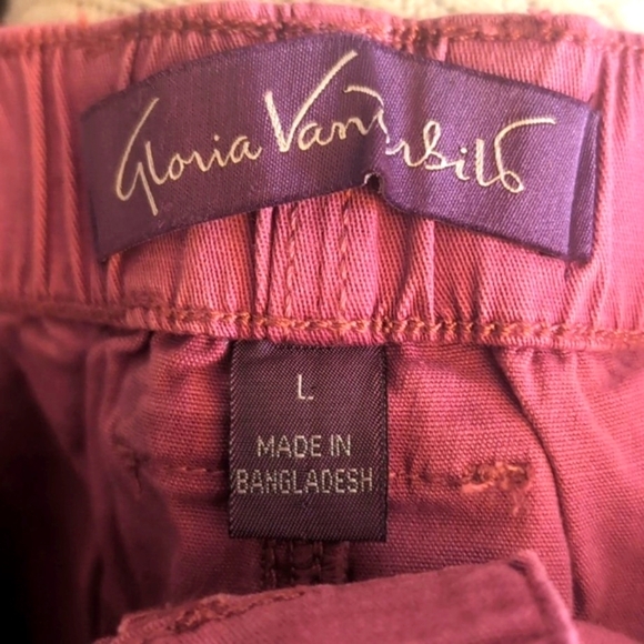 Gloria Vanderbilt Light Maroon Utility Shorts Size Large NWTG - Picture 9 of 16
